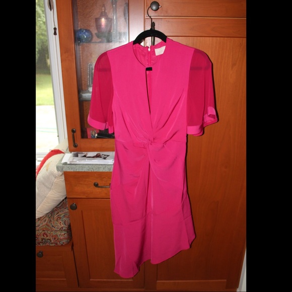 NWT Keepsake Knotted Midi Dress in Raspberry - Picture 6 of 9